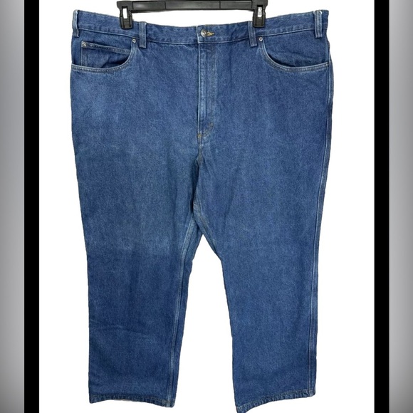 Duluth Trading Flannel Lined Jeans Mens 48x30 Ballroom Relaxed Fit Blue Outdoor - Picture 1 of 10